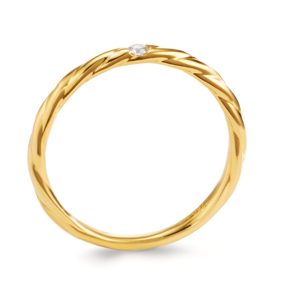 Stacking ring 18k Yellow Gold Diamond 0.03 ct, w-si