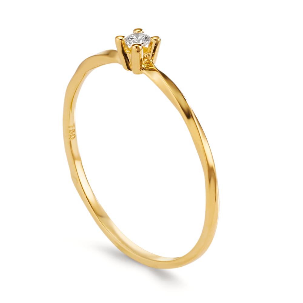 Solitaire ring 18k Yellow Gold Diamond 0.04 ct, w-si