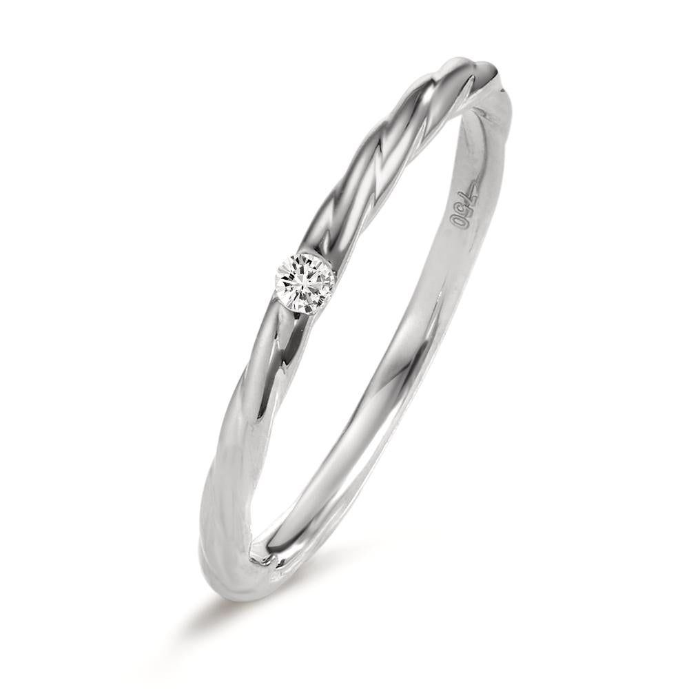 Stacking ring 18k White Gold Diamond 0.03 ct, w-si