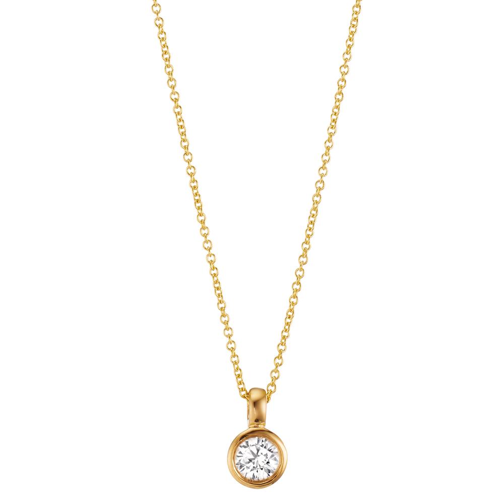 Necklace 18k Yellow Gold Diamond 0.15 ct, w-si 40-42 cm