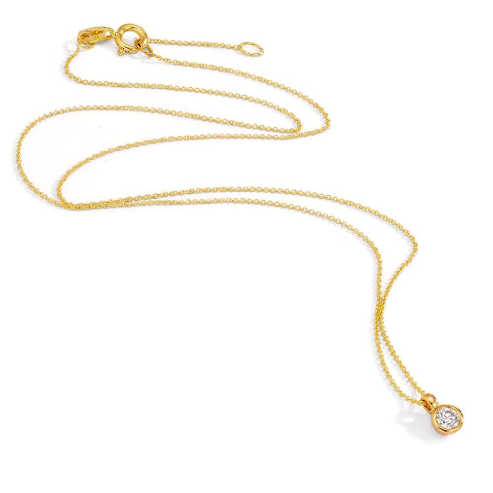 Necklace 18k Yellow Gold Diamond 0.15 ct, w-si 40-42 cm