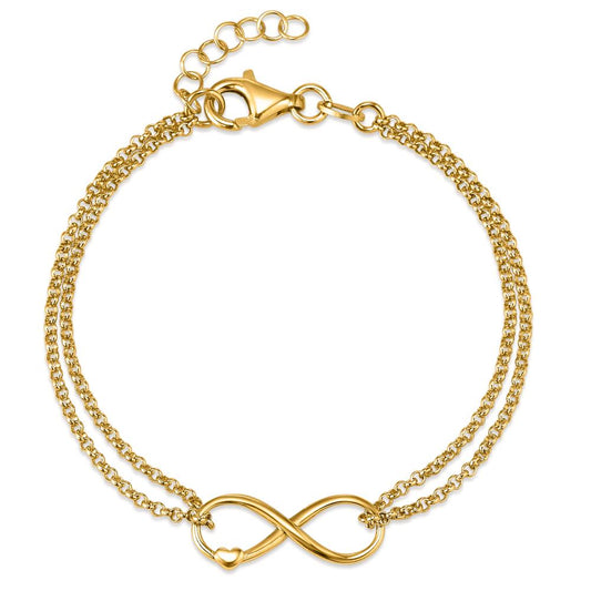 Bracelet Silver Yellow Gold plated Infinity 16-19 cm