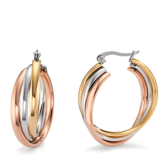 Hoop earrings Stainless steel Rhodium plated