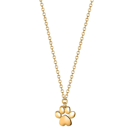 Necklace Silver Yellow Gold plated Paw 42-45 cm Ø12 mm