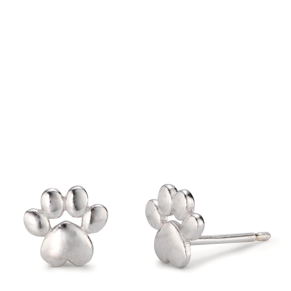 Stud earrings Silver Rhodium plated Paw Ø7 mm