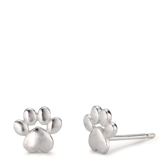 Stud earrings Silver Rhodium plated Paw Ø7 mm