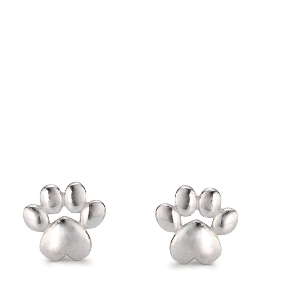 Stud earrings Silver Rhodium plated Paw Ø7 mm