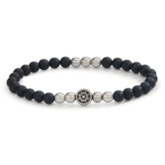 Bracelet Stainless steel Agate Ship's Wheel 20 cm Ø6.5 mm