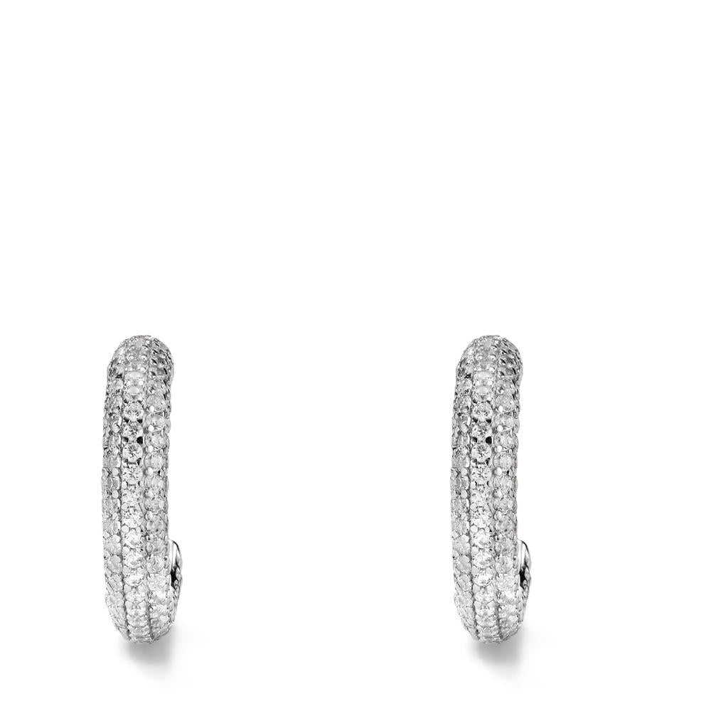 Hoop earrings Silver Zirconia Rhodium plated