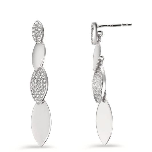 Drop Earrings Silver Zirconia Rhodium plated