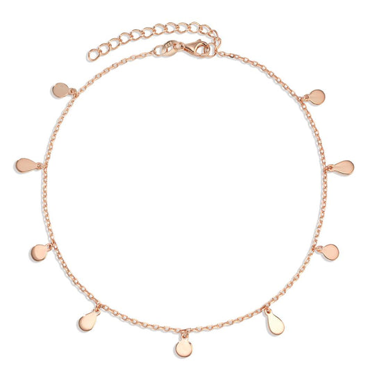 Anklet Silver Rose Gold plated 24-28 cm