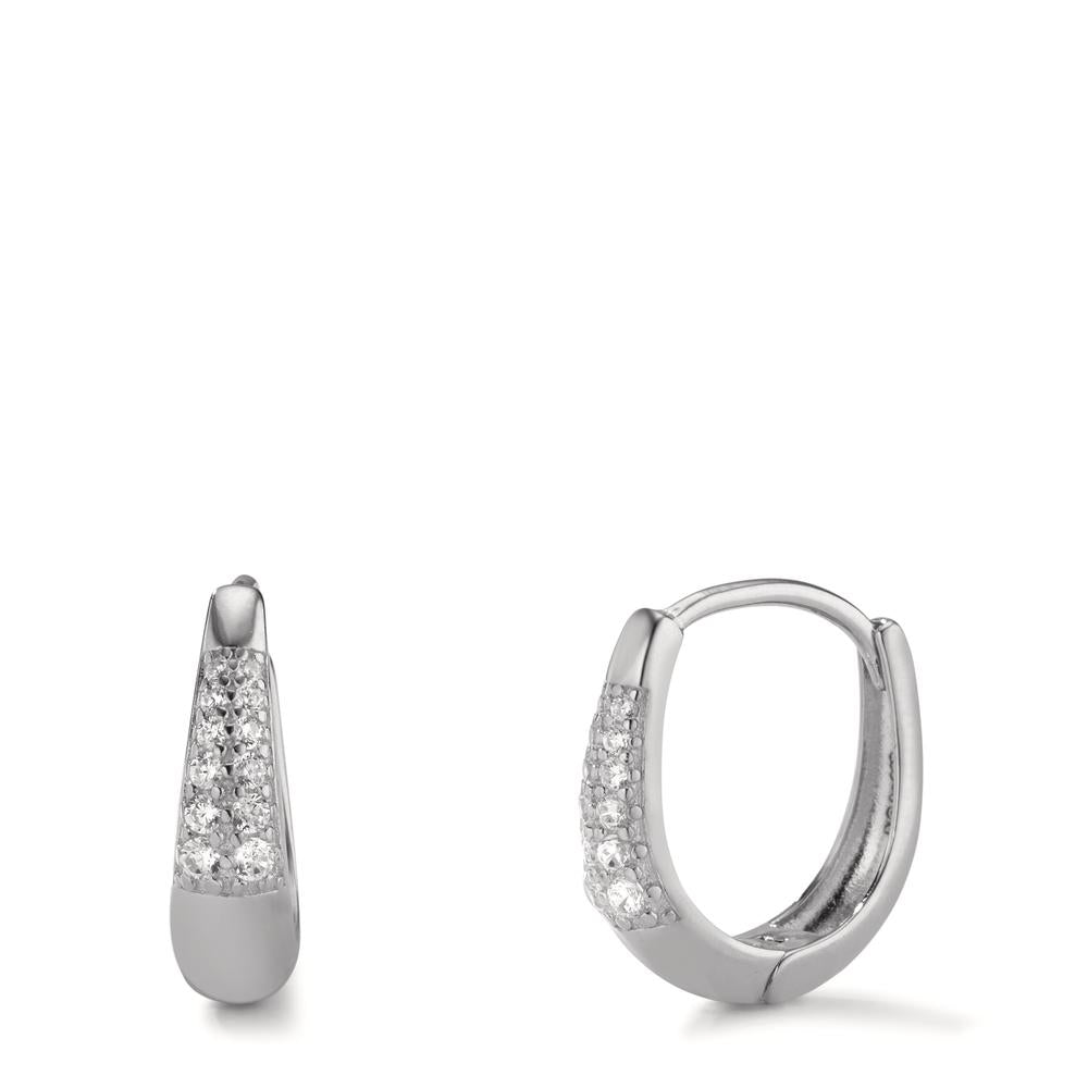 Hinged hoop Silver Zirconia Rhodium plated