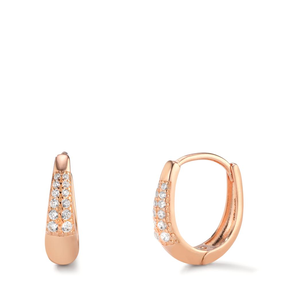 Hinged hoop Silver Zirconia Rose Gold plated