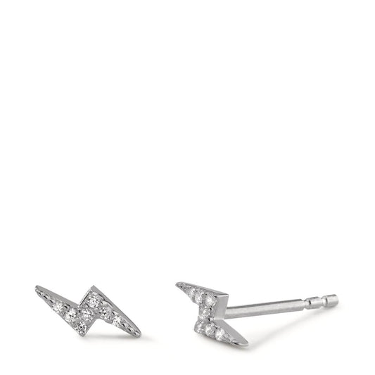 Stud earrings Silver Zirconia Rhodium plated