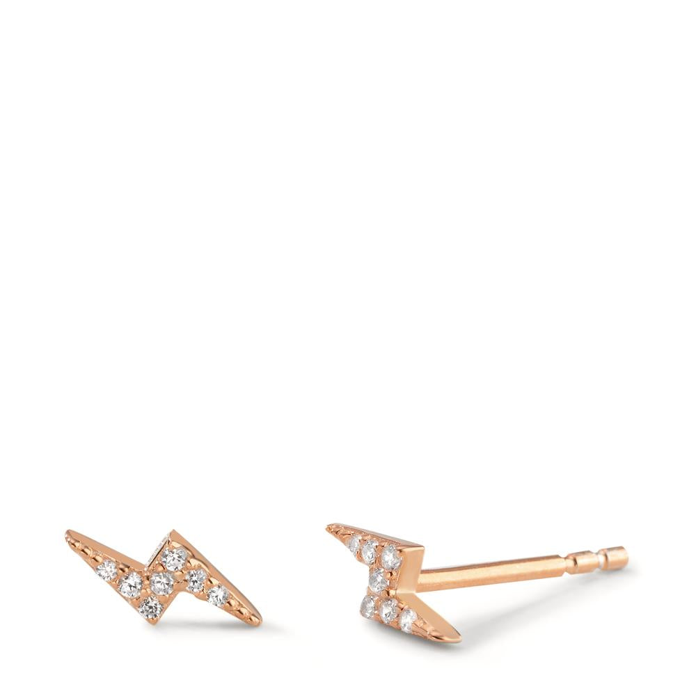 Stud earrings Silver Zirconia Rose Gold plated