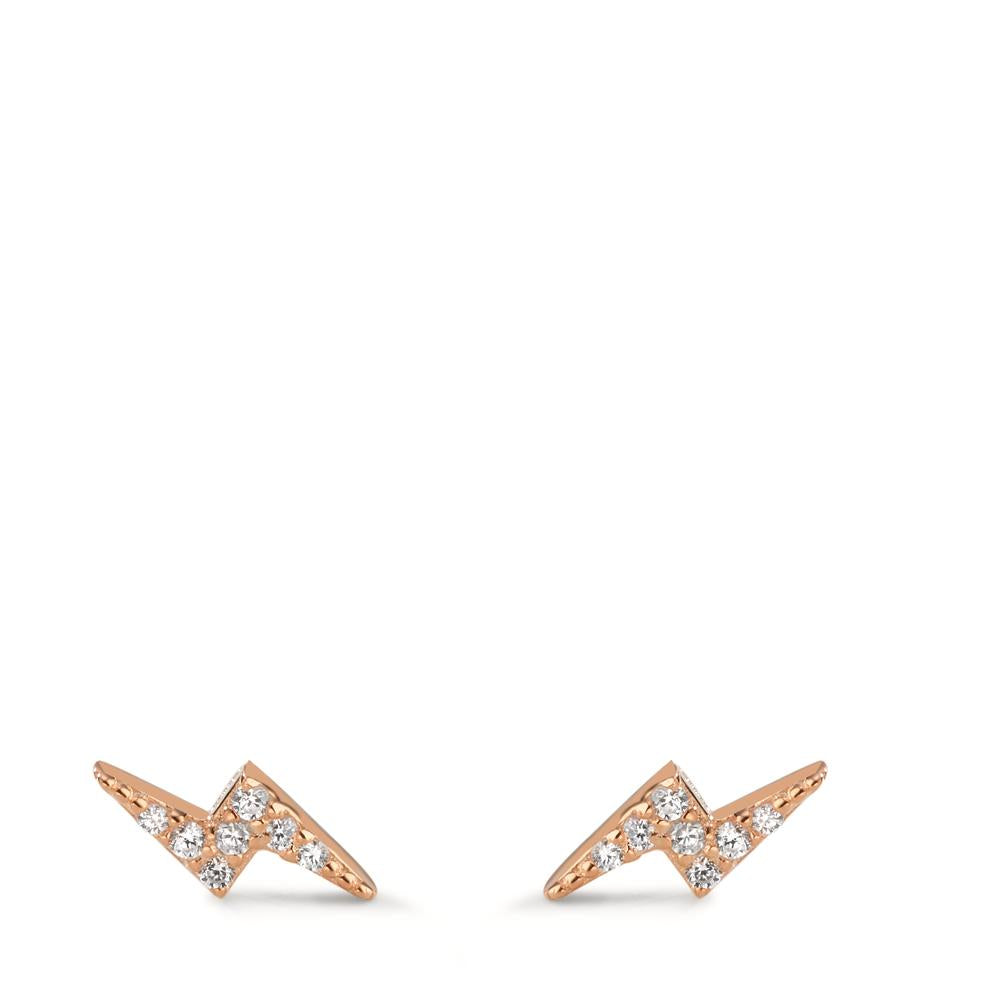 Stud earrings Silver Zirconia Rose Gold plated