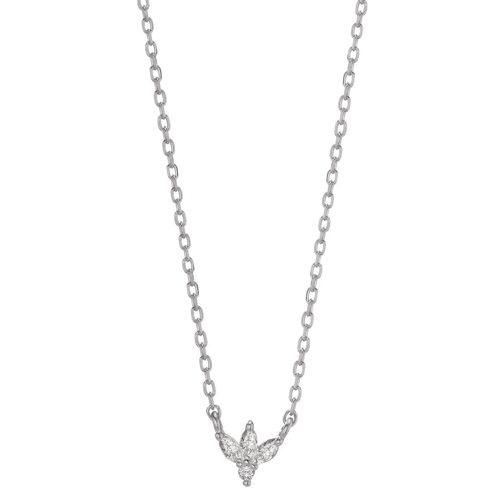 Necklace Silver Zirconia 4 Stones Rhodium plated 38-42 cm