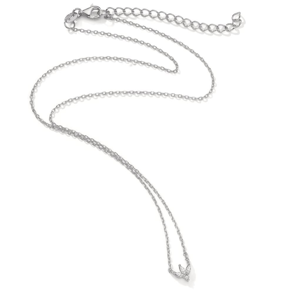 Necklace Silver Zirconia 4 Stones Rhodium plated 38-42 cm