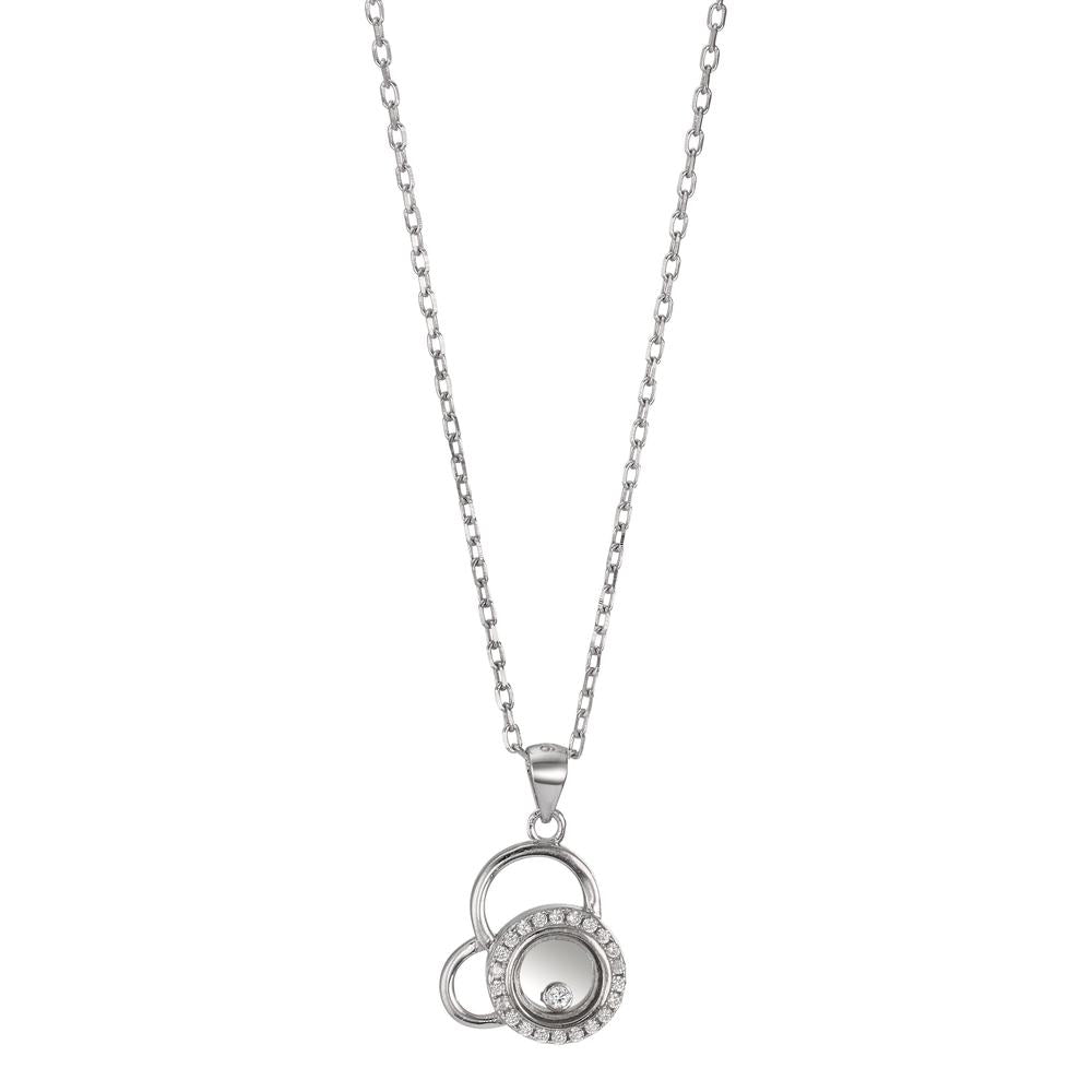 Necklace Silver Zirconia Rhodium plated 40-45 cm