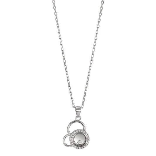 Necklace Silver Zirconia Rhodium plated 40-45 cm