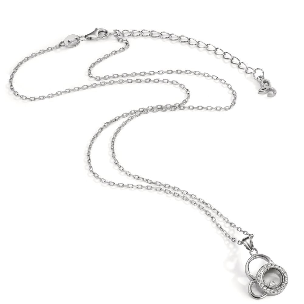 Necklace Silver Zirconia Rhodium plated 40-45 cm