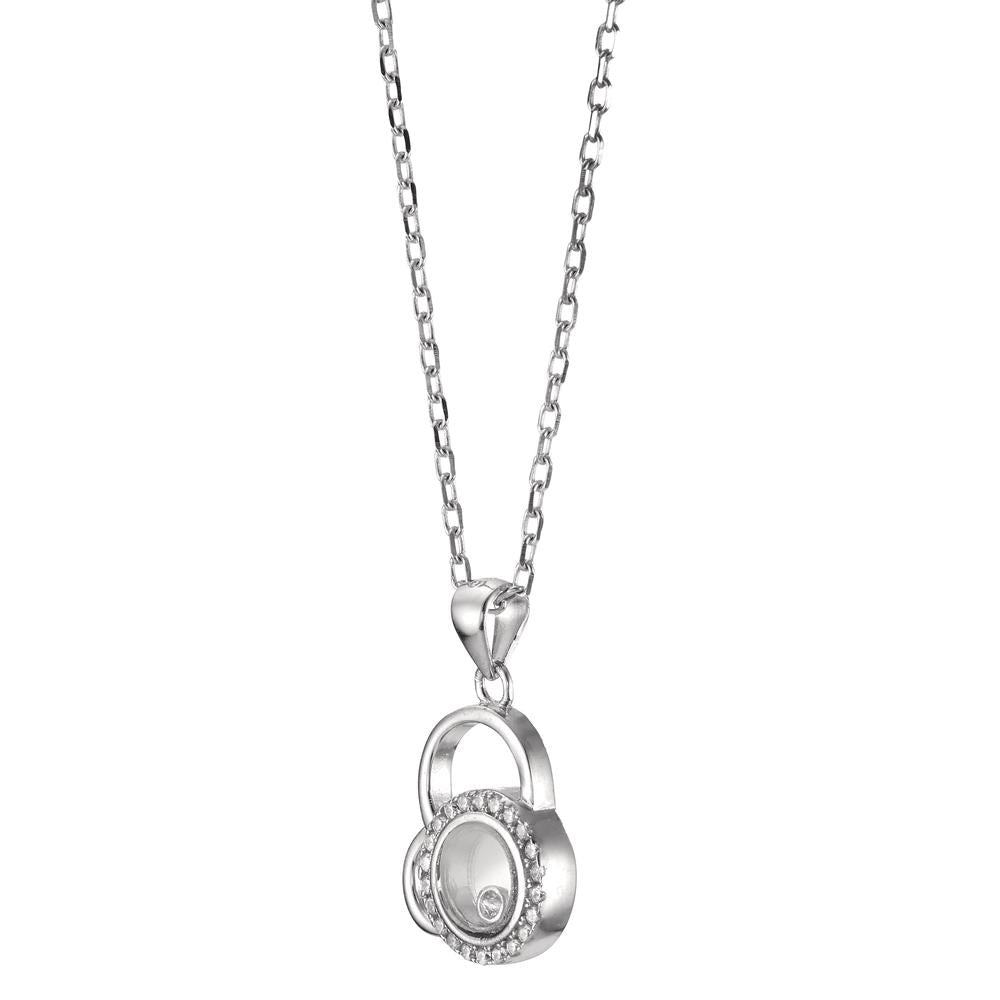 Necklace Silver Zirconia Rhodium plated 40-45 cm