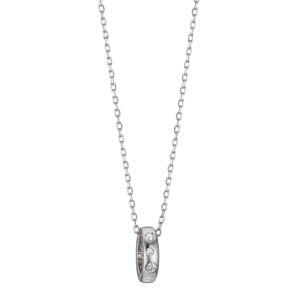 Necklace Silver Zirconia Rhodium plated 42-45 cm