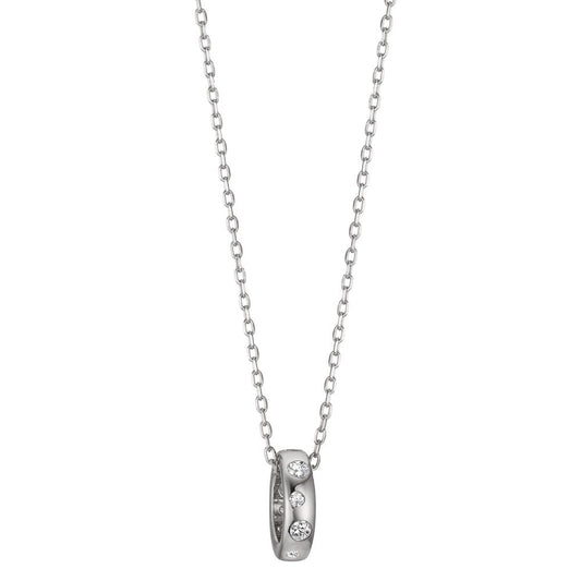 Necklace Silver Zirconia Rhodium plated 42-45 cm