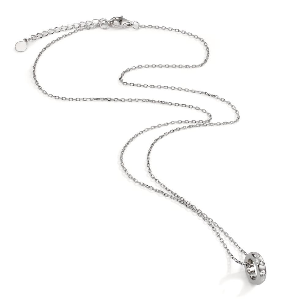 Necklace Silver Zirconia Rhodium plated 42-45 cm