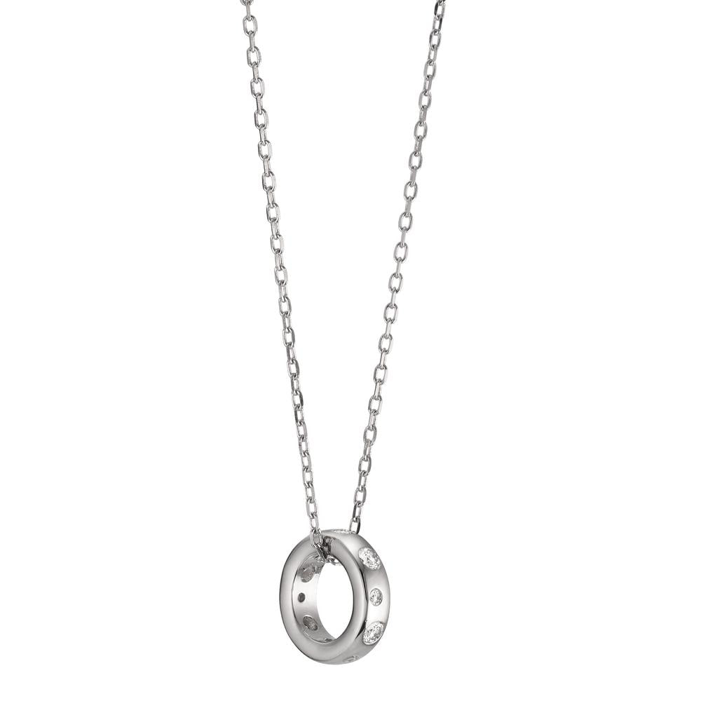 Necklace Silver Zirconia Rhodium plated 42-45 cm