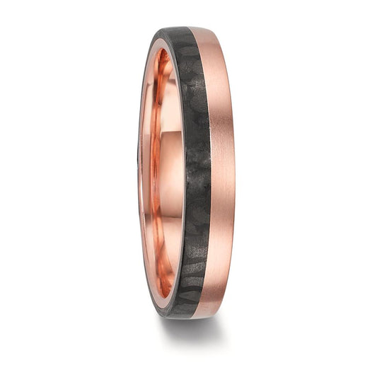 Wedding Ring 18k Red Gold, Carbon