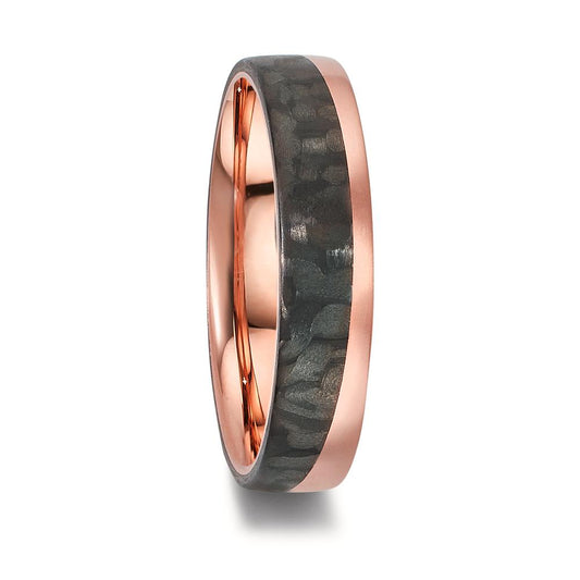 Wedding Ring 18k Red Gold, Carbon