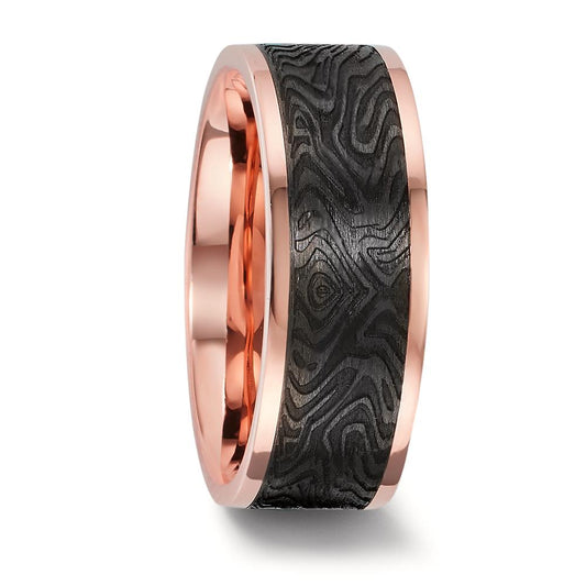 Wedding Ring 18k Red Gold, Carbon