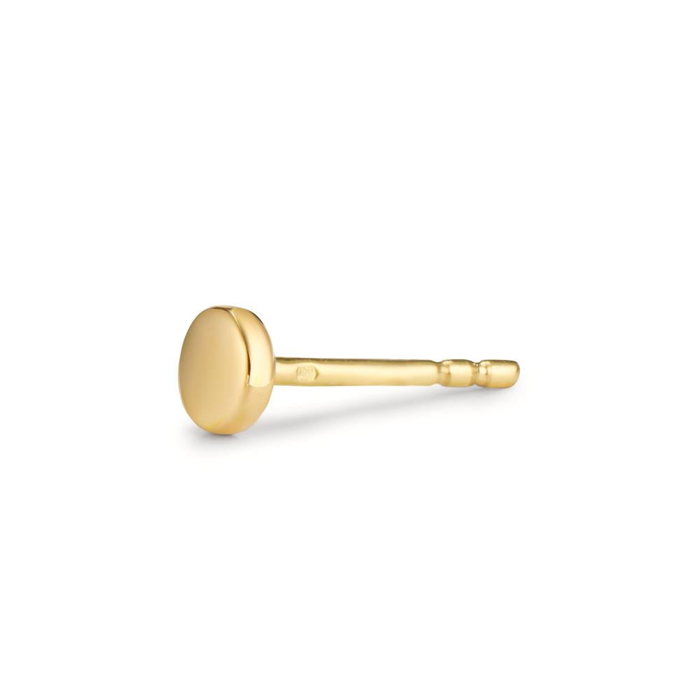 Single stud earring 18k Yellow Gold Ø4 mm