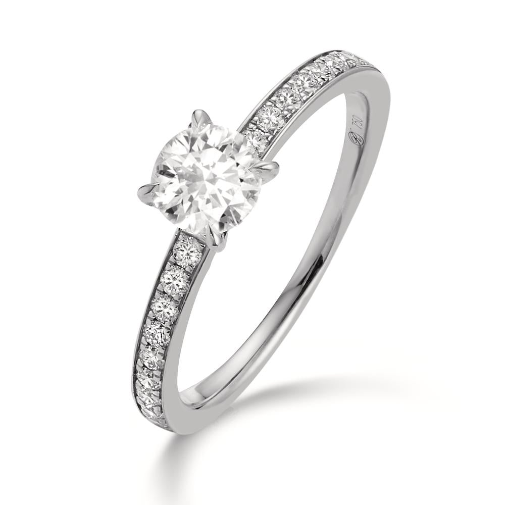 Solitaire ring Platinum 950 Diamond 0.65 ct, 19 Stones, w-si