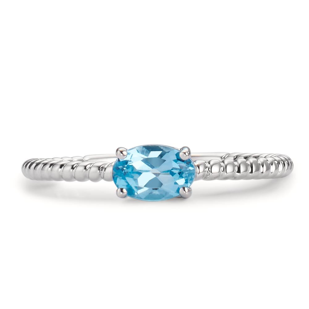 Ring 9k White Gold Topaz Blue