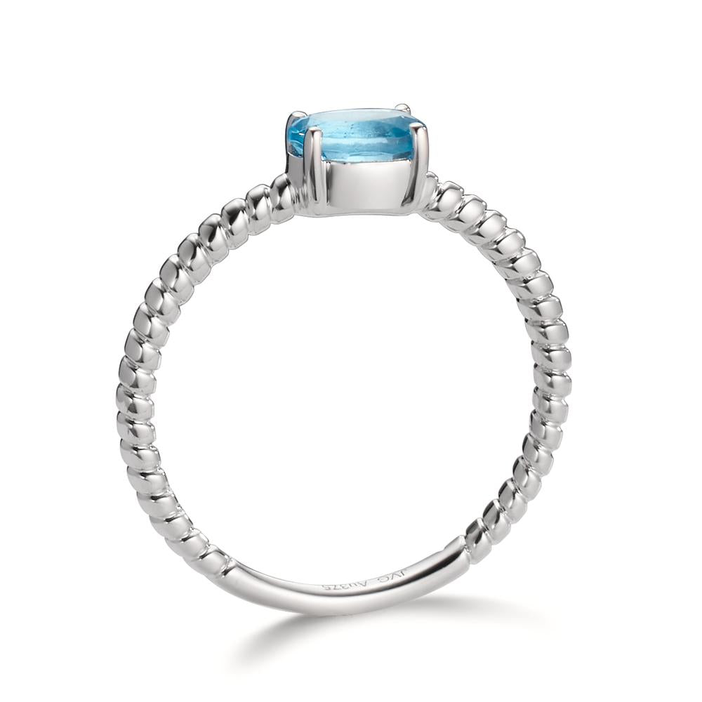 Ring 9k White Gold Topaz Blue