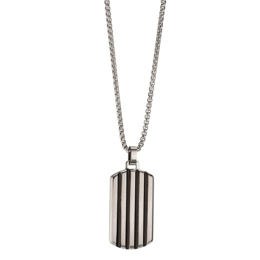 Necklace with pendant Stainless steel Black IP coated 55 cm