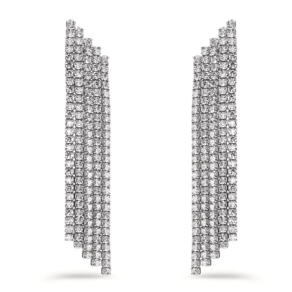 Drop Earrings Silver Zirconia Rhodium plated