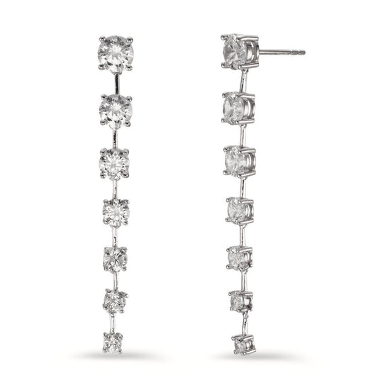 Drop Earrings Silver Zirconia 14 Stones Rhodium plated