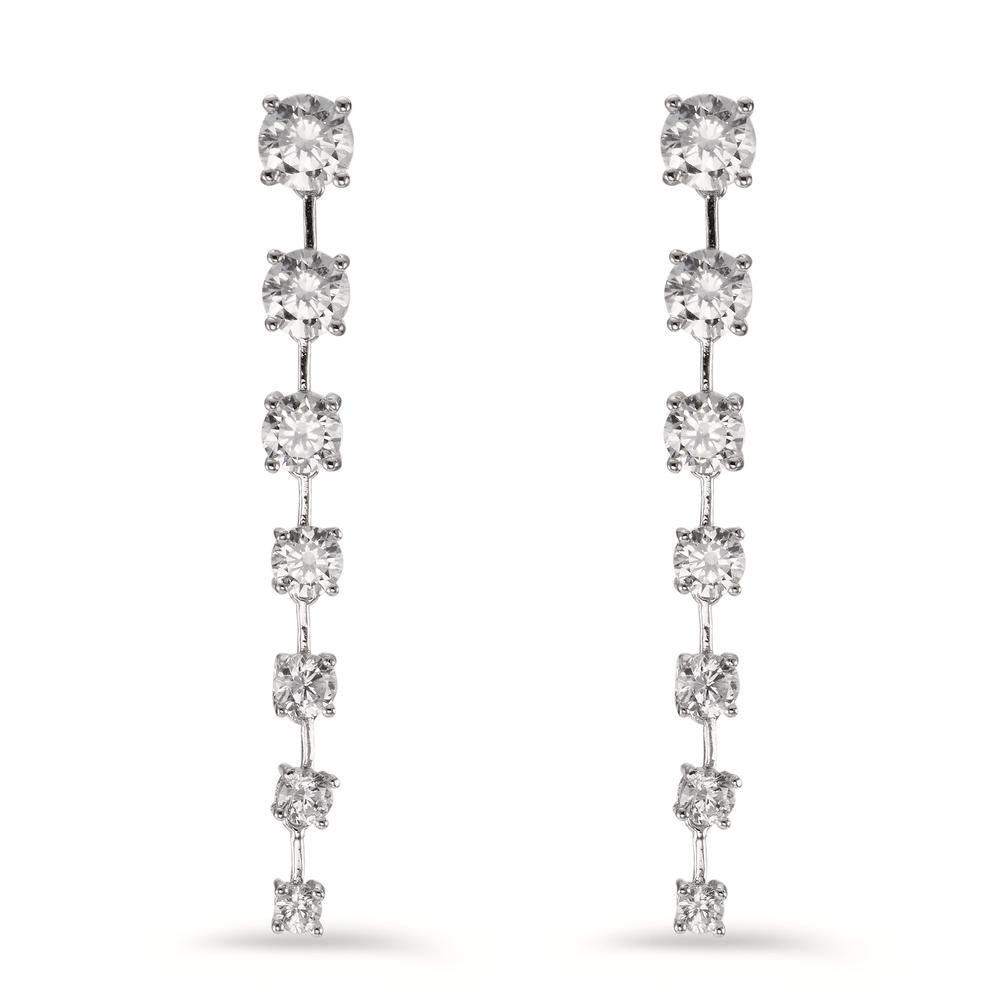 Drop Earrings Silver Zirconia 14 Stones Rhodium plated