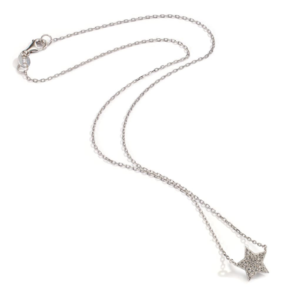 Necklace Silver Zirconia Rhodium plated Star 36-41 cm