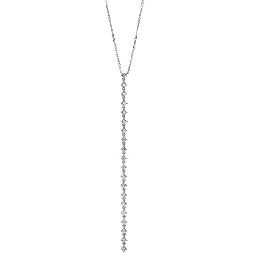 Necklace Silver Zirconia 20 Stones Rhodium plated 40-45 cm