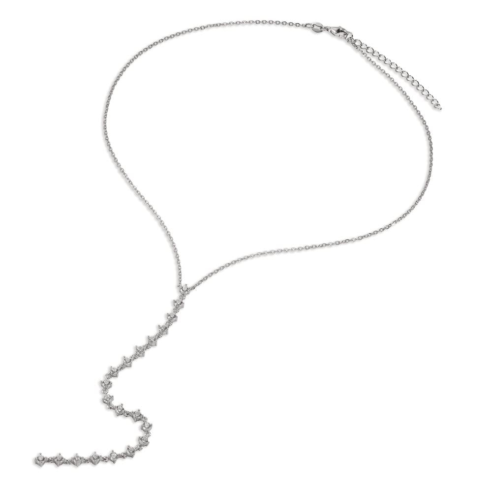 Necklace Silver Zirconia 20 Stones Rhodium plated 40-45 cm