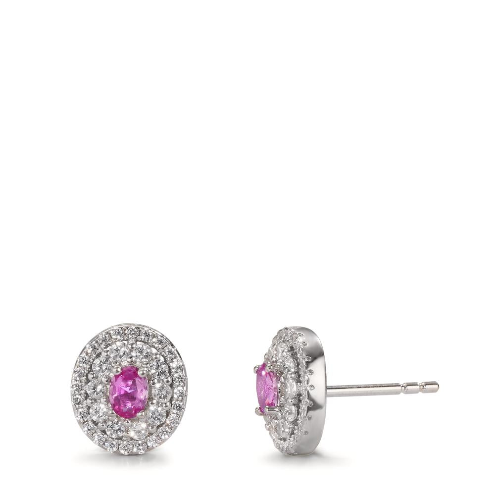 Stud earrings Silver Zirconia Rhodium plated