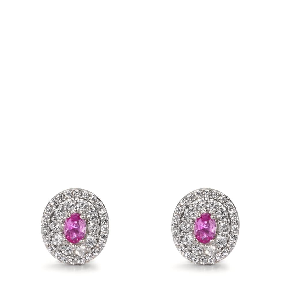 Stud earrings Silver Zirconia Rhodium plated