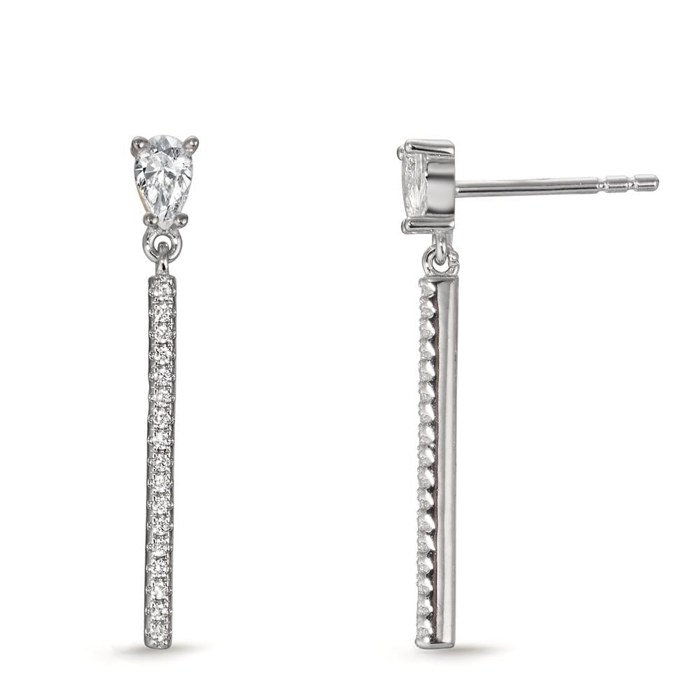 Drop Earrings Silver Zirconia Rhodium plated