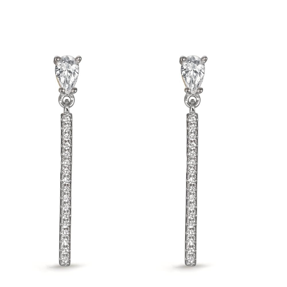 Drop Earrings Silver Zirconia Rhodium plated