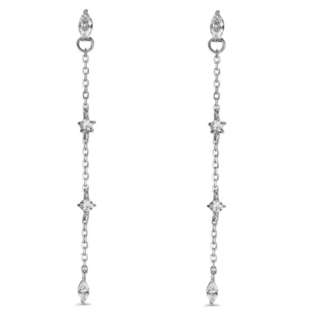 Drop Earrings Silver Zirconia 8 Stones Rhodium plated