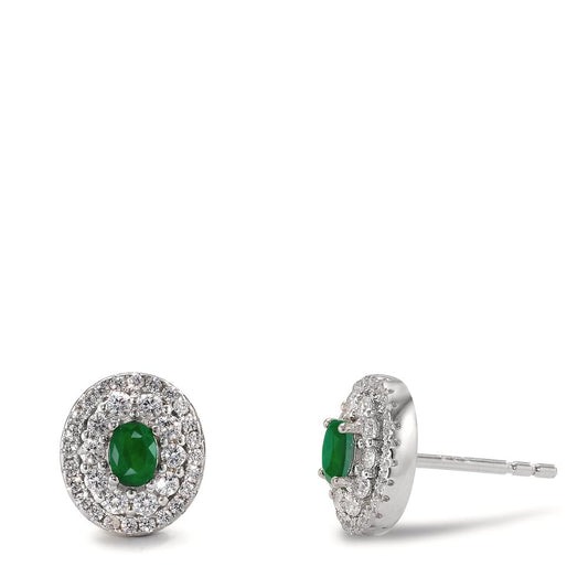 Stud earrings Silver Zirconia Rhodium plated